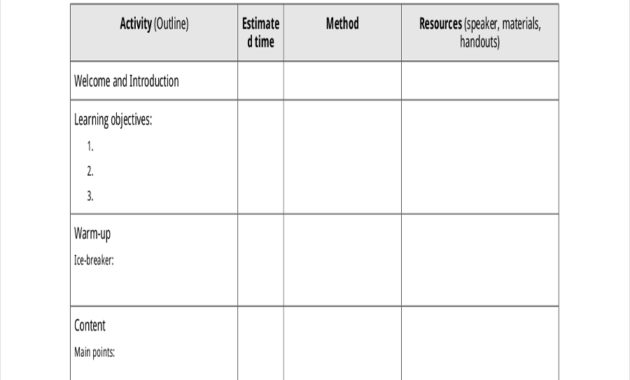 20+ Training Schedule Examples In Pdf | Docs | Sheets Inside Agenda Template For Training Session