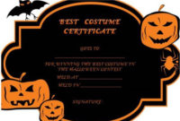 21 Best Halloween Costume Certificate Templates Images On For Halloween Certificate Template