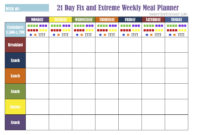21 Day Fix Meal Plan Tools | Get Fit. Lose Weight. Feel With Menu Chart Template