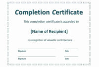 21+ Free 42+ Free Certificate Of Completion Templates With Certificate Of Completion Template Free Printable