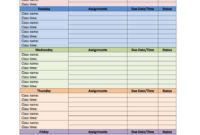 22+ Homework Planner Templates (Schedules) Excel Pdf Formats Intended For Homework Agenda Template