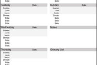 25+ Free Weekly/Daily Meal Plan Templates (For Excel And With Regard To Weekly Menu Planner Template Word