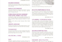25+ Spa Menu Templates Free Sample, Example Format Inside Salon Menu Template