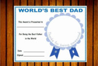 30 Best Dad Certificate Free Printable In 2020 | Best Dad Regarding Best Dad Certificate Template