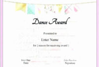 30 Free Printable Dance Certificates In 2020 | Free For Fascinating Dance Award Certificate Template
