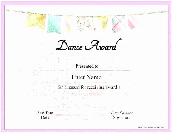 30 Free Printable Dance Certificates In 2020 | Free For Fascinating Dance Award Certificate Template