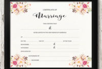 30+ Wedding Certificate Templates Free Sample, Example Inside Blank Marriage Certificate Template