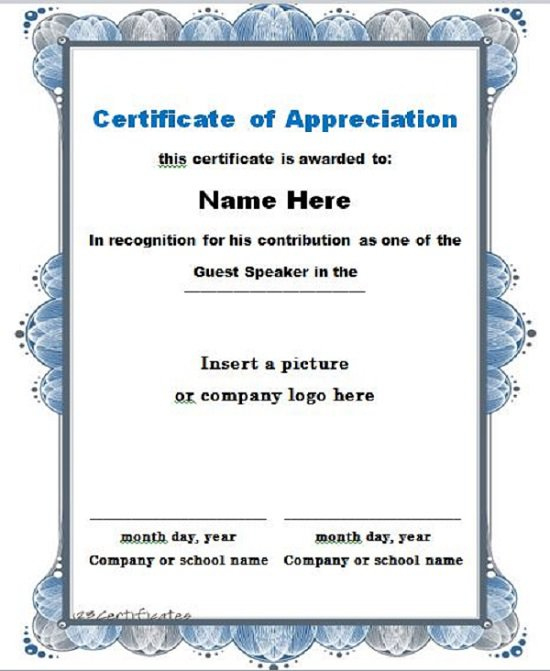 31 Free Certificate Of Appreciation Templates And Letters Within Free Certificate Of Appreciation Template Downloads