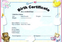 4 Baby Doll Birth Certificate Printable 34636 | Fabtemplatez Intended For Baby Doll Birth Certificate Template