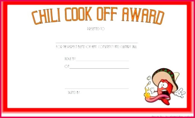 4 Free Chili Cook Off Certificate Template 35859 With Regard To Free Chili Cook Off Certificate Template