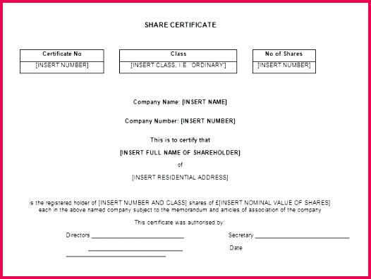 4 Shares Certificate Template Canada 99188 | Fabtemplatez Throughout ...