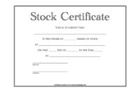 40+ Free Stock Certificate Templates (Word, Pdf) ᐅ Templatelab Regarding Share Certificate Template Pdf