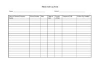 40+ Printable Call Log Templates [Word,Excel,Pdf Throughout Customer Call Log Template