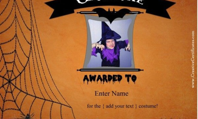42 Best Halloween Images On Pinterest | Halloween Cards Throughout Halloween Costume Certificates 7 Ideas Free