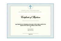 47 Baptism Certificate Templates (Free) Printable Throughout Simple Christian Baptism Certificate Template