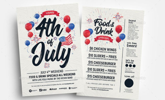 4Th Of July Flyer | Flyer Template, Menu Template, Flyer Intended For 4Th Of July Menu Template