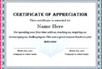 5 Appreciation Certificate Templates For Teachers 72342 With Outstanding Performance Certificate Template