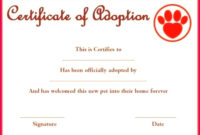 5 Pet Birth Certificate Template Printable 17444 Regarding Fantastic Stuffed Animal Adoption Certificate Editable Templates