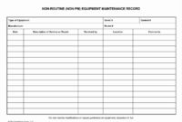 50 Equipment Maintenance Log Template Excel | Ufreeonline In Machine Maintenance Log Template