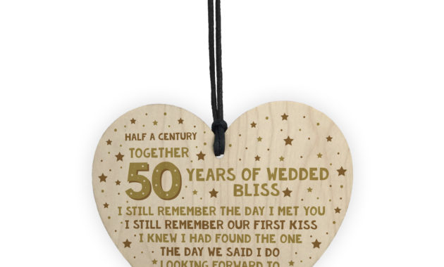 50Th Wedding Anniversary Card Wood Heart Gift For Husband With Regard To Anniversary Gift Certificate