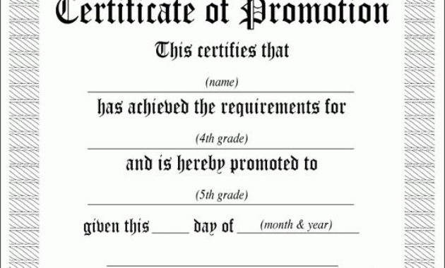 5Th Grade Promotion Certificate Template | This Pertaining To 5Th Grade Graduation Certificate Template