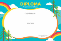 6 Best Free Printable Kindergarten Graduation Certificate Pertaining To Preschool Graduation Certificate Template Free