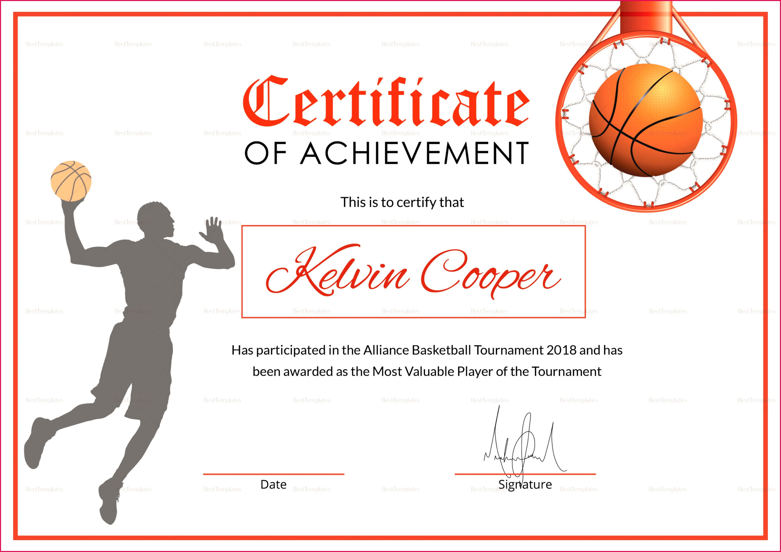 6 Blank Sports Award Certificates Templates 51763 For Free Athletic Award Certificate Template