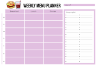 7 Best Blank Meal Planner Sheet Printable Printablee Intended For Blank Dinner Menu Template