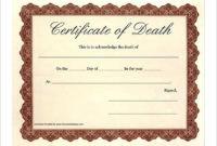 7+ Death Certificate Templates Free Word, Pdf Documents In Awesome Death Certificate Template