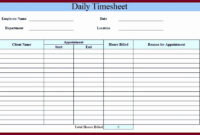 8 Employee Timesheet Template Excel Excel Templates Within Employee Time Log Template