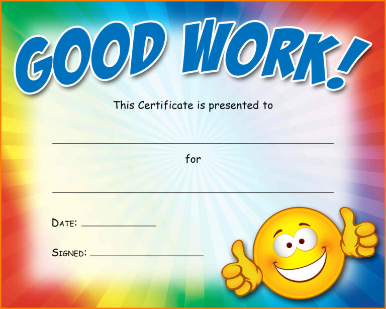 9+ Good Work Certificates | Trinity Training Inside Good Regarding Fantastic Good Job Certificate Template Free