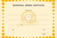 9 Sample Basketball Certificate Templates To Download Sample In Simple Basketball Mvp Certificate Template
