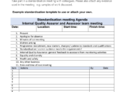 A4 Standardisation Meetings For Quality Assurance Meeting Agenda Template