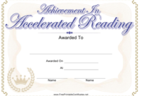 Accelerated Reading Achievement Certificate Template Pertaining To Free Reading Achievement Certificate Templates