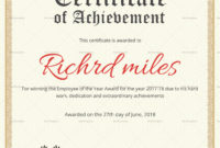 Achievement Certificate Design Template In Psd, Word Regarding Fascinating Certificate Of Accomplishment Template Free