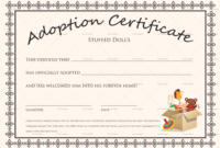 Adoption Certificate Template (3 Throughout Dog Adoption Certificate Editable Templates