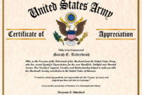 Army Certificate Of Appreciation Template In 2020 Regarding Best Wife Certificate Template