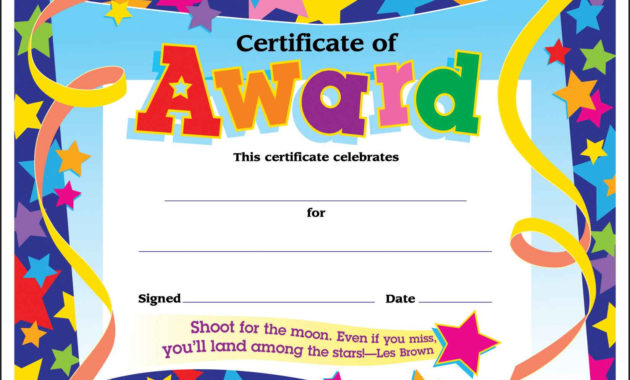 Award Certificate Templates For Kids Calep.midnightpig Regarding Amazing First Place Award Certificate Template