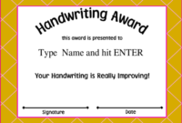 Award Certificate Templates | Kids Handwriting, Awards With Handwriting Award Certificate Printable