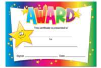 'Award' Certificates 16 X A6 Cards, Schools,Teachers In Star Student Certificate Template