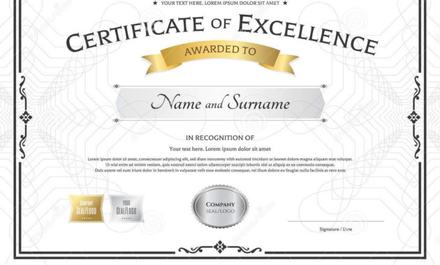 Award Of Excellence Certificate Template Professional With Scholarship Certificate Template