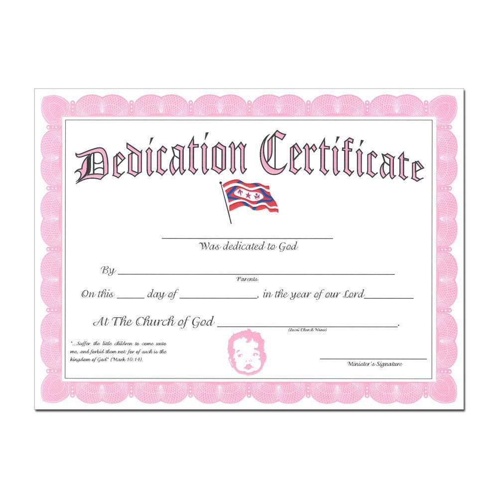 Fantastic Baby Dedication Certificate Template Thevanitydiaries