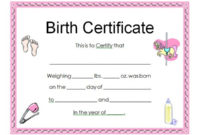 Baby Doll Birth Certificate Template Baby Doll Birth Within Fresh Baby Doll Birth Certificate Template