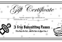 Babysitting Coupons Printable Google Search Within Babysitting Certificate Template 8 Ideas