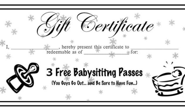 Babysitting Coupons Printable Google Search Within Babysitting Gift Certificate Template