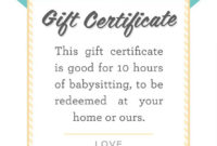 Babysitting Gift Certificate Download Fully Customizable With Fantastic Movie Gift Certificate Template