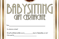 Babysitting Gift Certificate Template 5 Free; Babysitting With Regard To Babysitting Gift Certificate Template