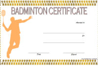 Badminton Certificate Templates [8+ Spectacular Designs] In Simple Badminton Certificate Template