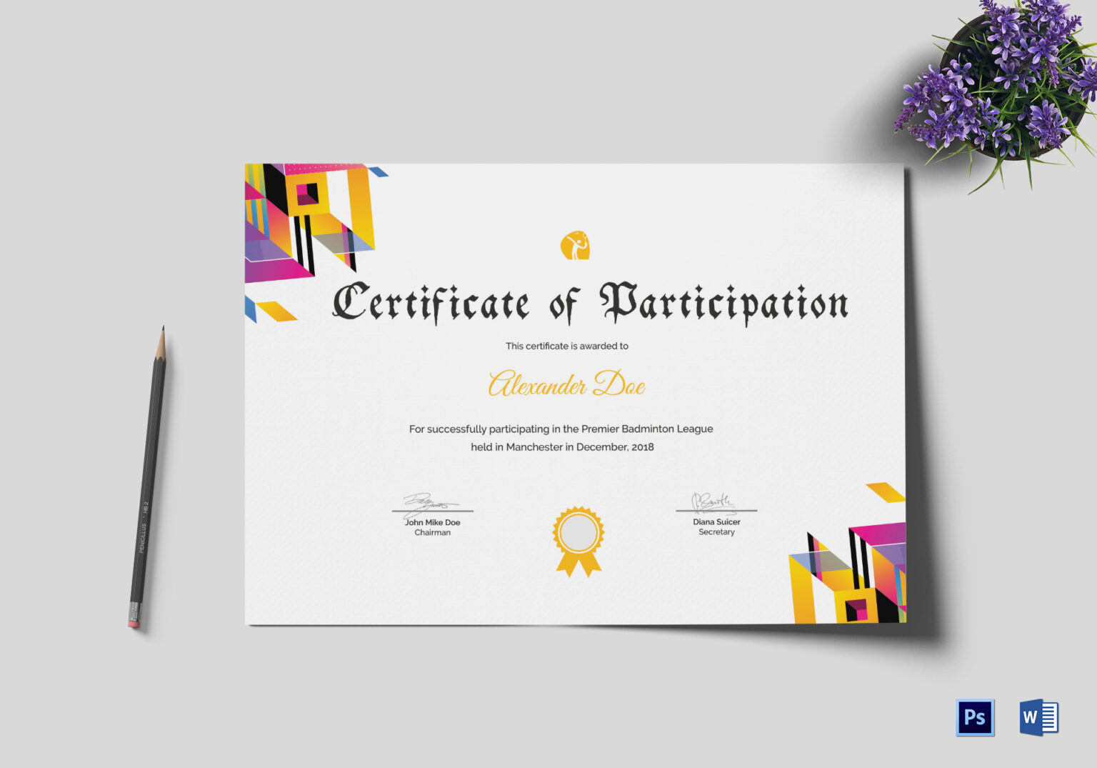 Badminton Participation Certificate Template Inside Within Simple Badminton Certificate Template