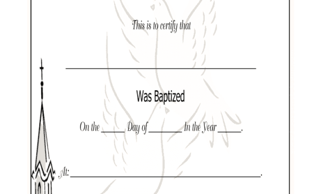 Baptism Certificate Fill Online, Printable, Fillable In Regarding New Baptism Certificate Template Word Free